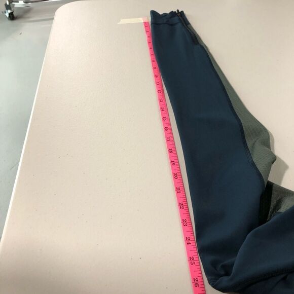 Athleta Allyson Felix Legend Mesh 7/8 Tight Womens XXS Blue Gray Zipper Ankle - Picture 14 of 16